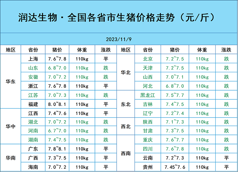 11月9日猪价行情